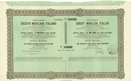 Societa Generale di Credito Mobiliare Italiano / Societe Generale de Credit Mobilier Italien