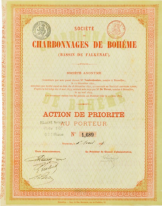 Societe de Charbonnages de Boheme (Bassin de Falkenau)