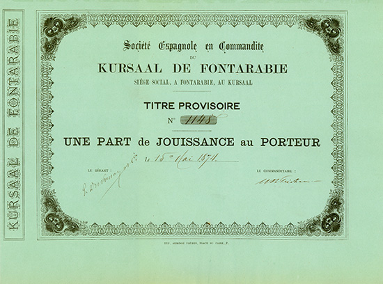 Societe Espagnole en Commandite du Kursaal de Fontarabie