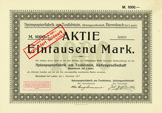 Spinnpapierfabrik am Teufelstein AG