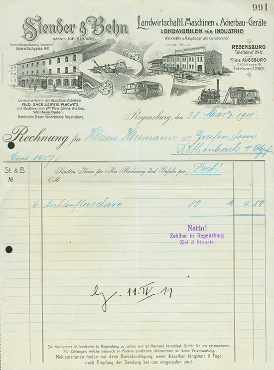 Stender & Behn, Landwirtschaftl. Maschinen u. Ackerbau-Geräte, Lokomobilen für Industrie