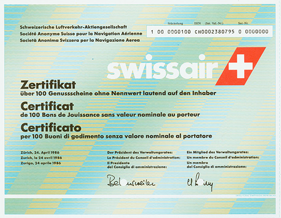 Swissair Schweizerische Luftverkehr-AG