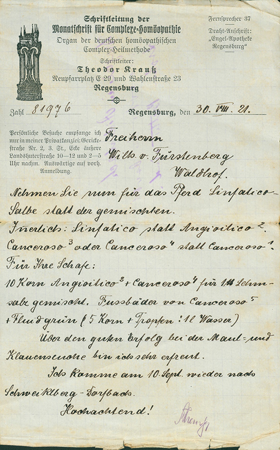 Theodor Krauß, Schriftleitung der Monatschrift für Complexe-Homöopathie