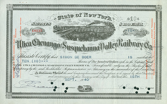 Utica, Chenango and Susquehanna Valley Railway Co.