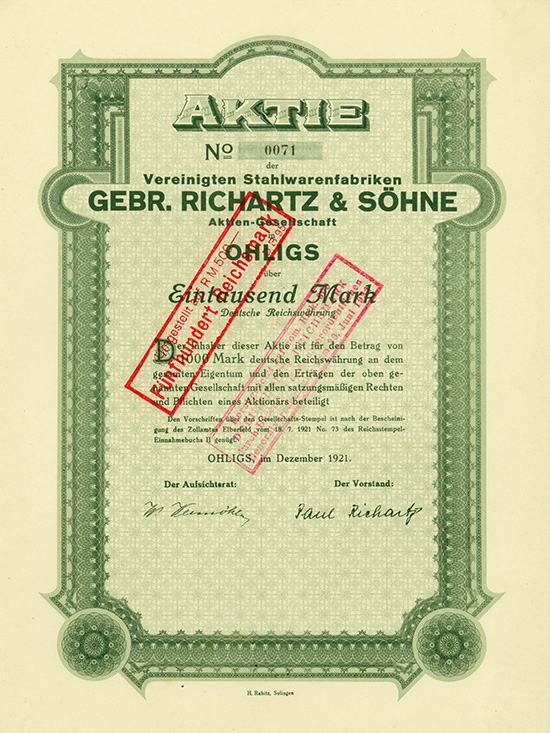 Vereinigte Stahlwarenfabriken Gebr. Richartz & Söhne AG