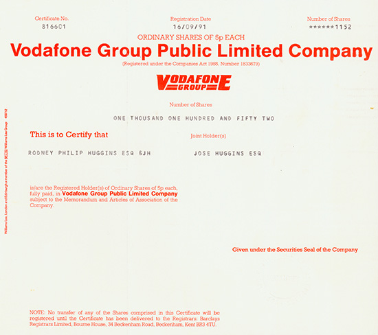 Vodafone Group Public Limited Company