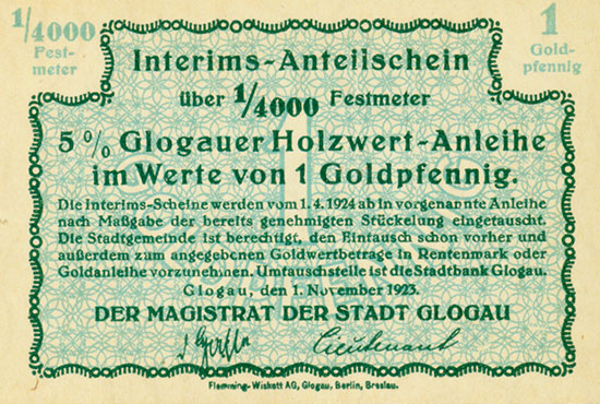 5% Glogauer Holzwert-Anleihe