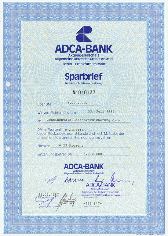 ADCA-Bank Aktiengesellschaft Allgemeine Deutsche Credit-Anstalt