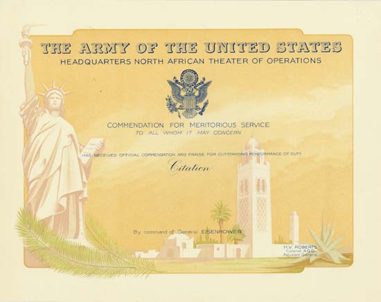 Army of the United States - Headquarters North African Theater of Operations