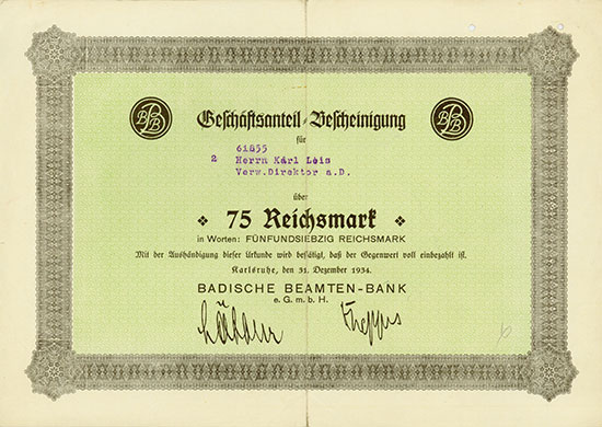 Badische Beamten-Bank e.G.m.b.H.