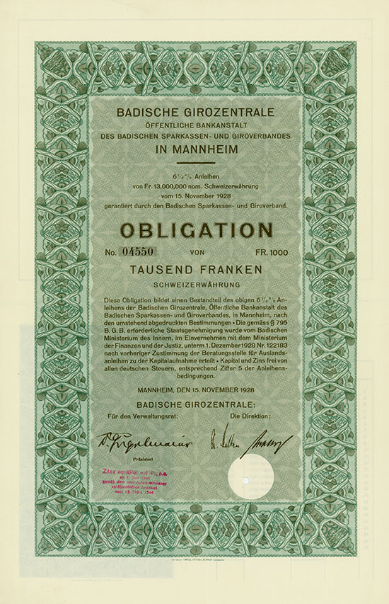 Badische Girozentrale, Öffentliche Bankanstalt des Badischen Sparkassen- und Giroverbandes