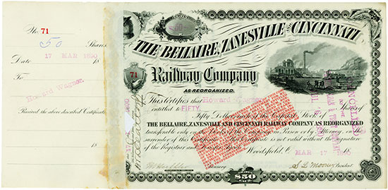 Bellaire, Zanesville & Cincinnati Railway (as reorganized)