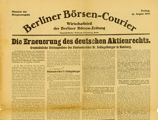 Berliner Börsen-Courier - Wirtschaftsteil der Berliner Börsen-Zeitung