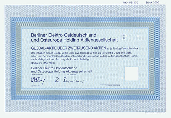 Berliner Elektro Ostdeutschland und Osteuropa Holding AG