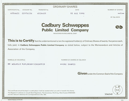 Cadbury Schweppes Public Limited Company