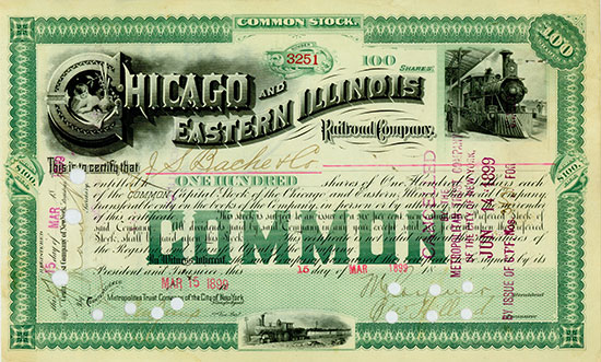 Chicago and Eastern Illinois Railroad Company [4 Stück]