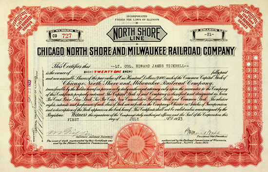 Chicago North Shore and Milwaukee Railroad Company [4 Stück]