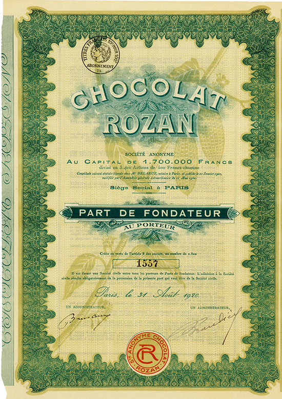 Chocolat Rozan Société Anonyme