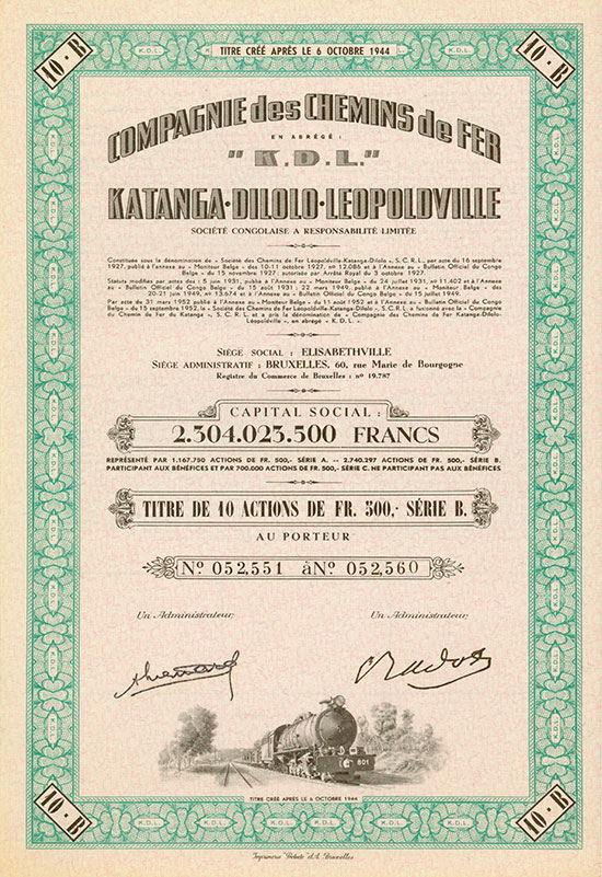 Compagnie des Chemins de Fer Katanga-Dilolo-Leopoldville