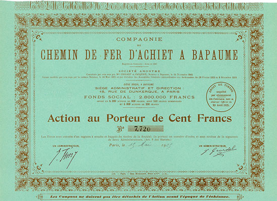 Compagnie du Chemin de Fer d'Achiet à Bapaume