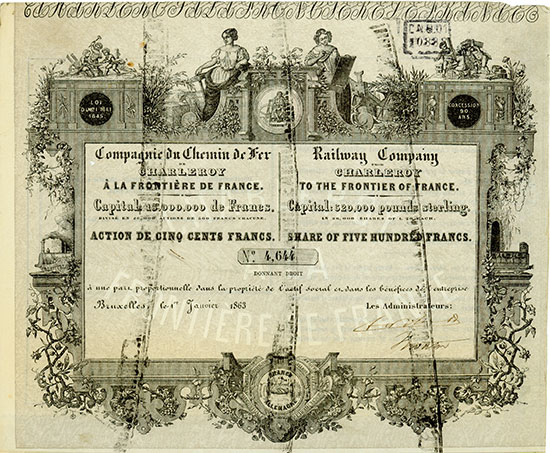 Compagnie du Chemin de Fer de Charleroy á la Frontiére de France / Railway Company from Charléroy to the Frontier of France