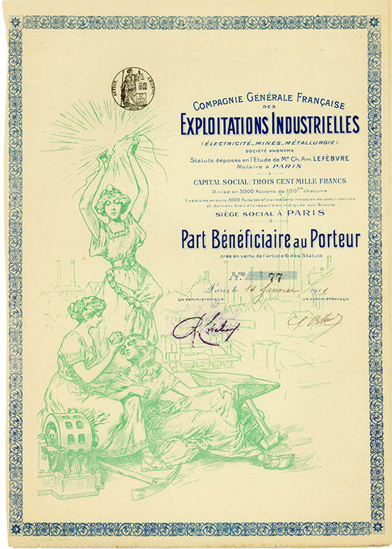 Compagnie Générale Française des Exploitations Industrielles (Électricité - Mines - Métallurgie)