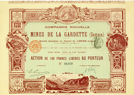 Compagnie Nouvelle des Mines de la Gardette (Isère) Société Anonyme