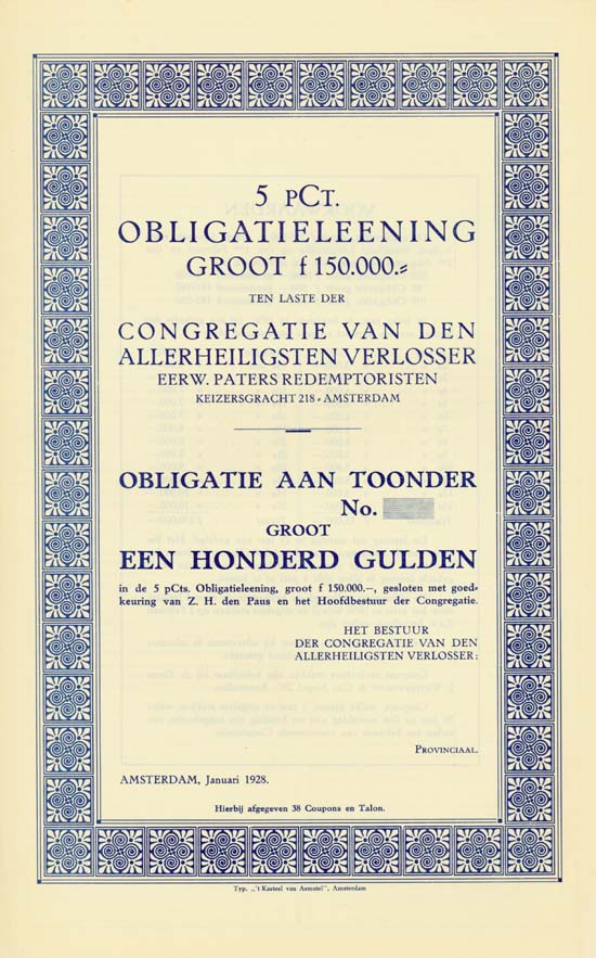 Congregatie van den Allerheiligsten Verlosser Eerw. Paters Redemptoristen [3 Stück]