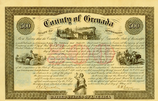 County of Grenada - Vicksburg and Nashville Railroad Company