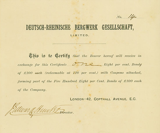 Deutsch-Rheinische Bergwerk Gesellschaft, Limited