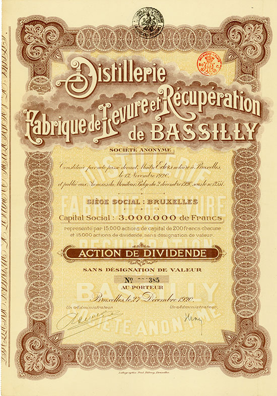 Distillerie Fabrique de Levure et Récupération de Bassilly Société Anonyme