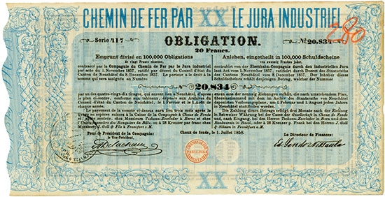 Eisenbahn-Compagnie durch den industriellen Jura / Chemin de Fer par Le Jura Industriel