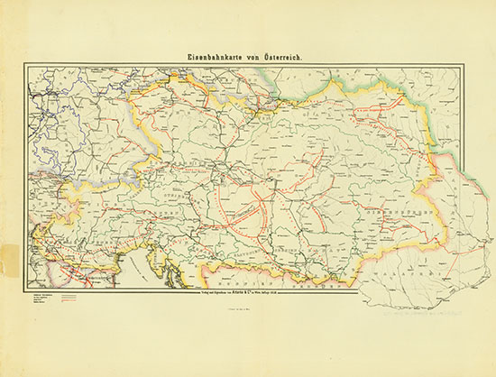 Eisenbahnkarte von Österreich im Jahre 1855