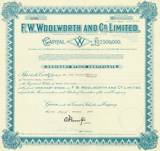 F. W. Woolworth and Co. Limited