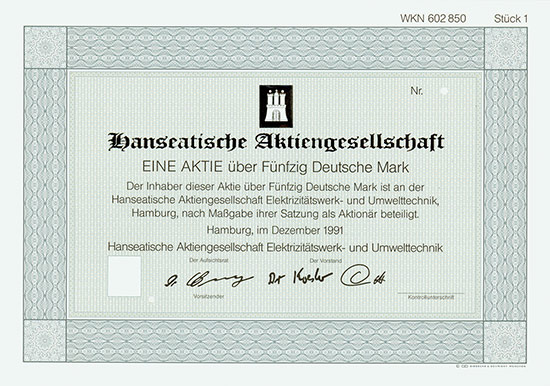 Hanseatische Aktiengesellschaft Elektrizitätswerk- und Unwelttechnik