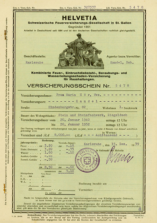 Helvetia Schweizerische Feuerversicherungs-Gesellschaft in St. Gallen