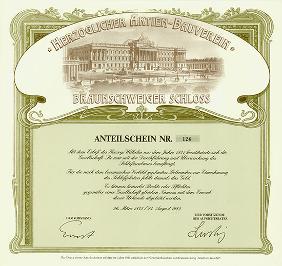 Herzoglicher Aktien-Bauverein Braunschweiger Schloss