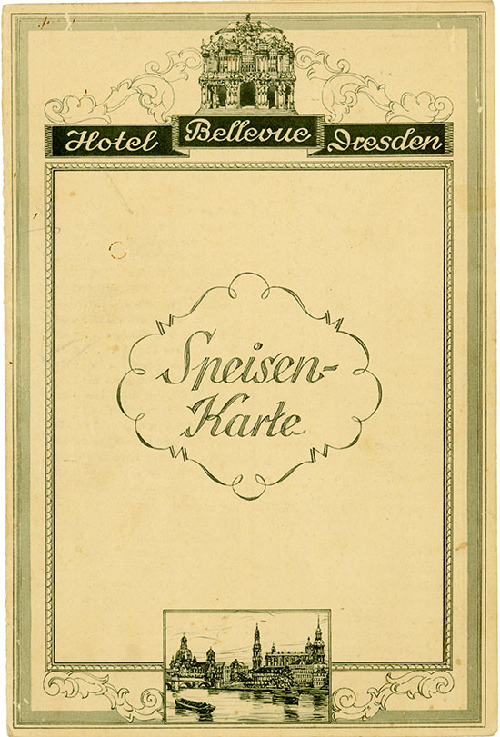 Hotel Bellevue Dresden - Speisen-Karte