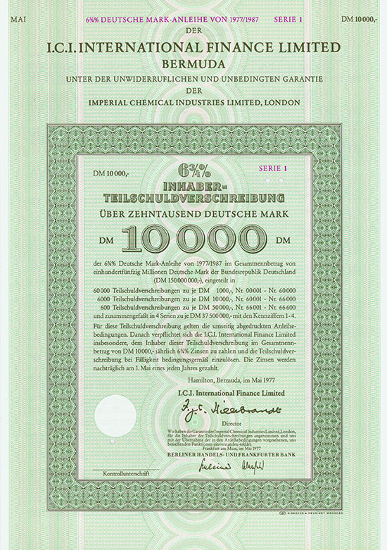 I.C.I. International Finance Limited Bermuda