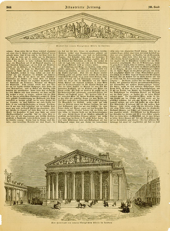 Illustrierte Zeitung - Der Porticus der neuen Königlichen Börse in London