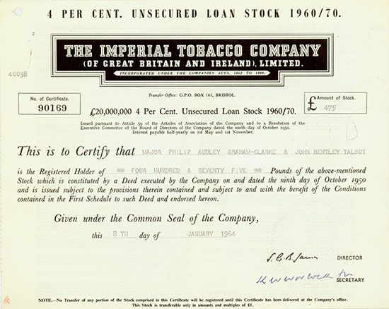 Imperial Tobacco Company (of Great Britain and Ireland), Limited