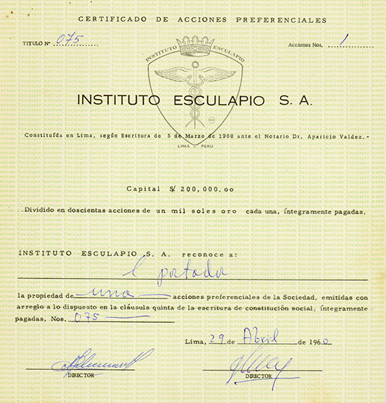 Instituto Esculapio S. A.