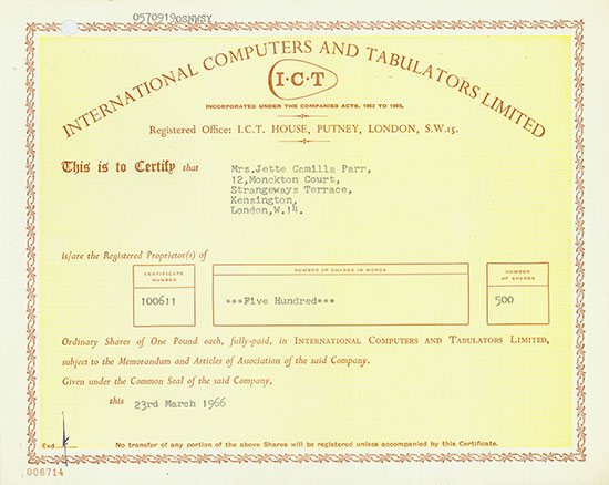 International Computers and Tabulators Limited