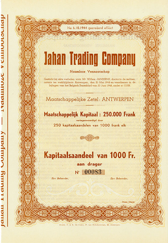 Jahan Trading Co. Naamloze Vennootschap