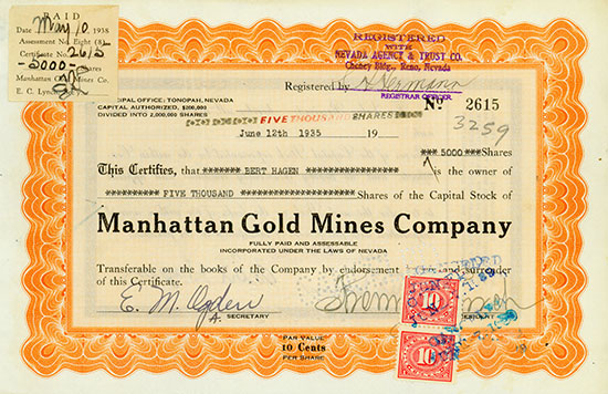 Manhattan Gold Mines Company