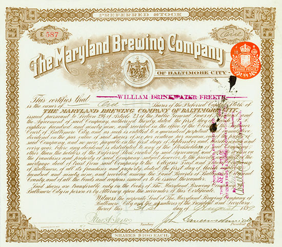Maryland Brewing Company of Baltimore City