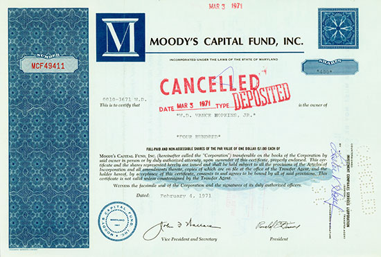 Moody's Capital Fund, Inc.