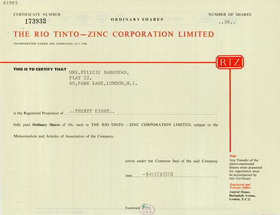 Rio Tinto-Zinc Corporation Limited