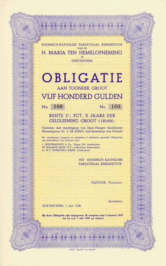 Roomsch-Katholiek Parochiaal Kerkbestuur van de H. Maria ten Hemelopneming te Doetinchem [3 Stück]