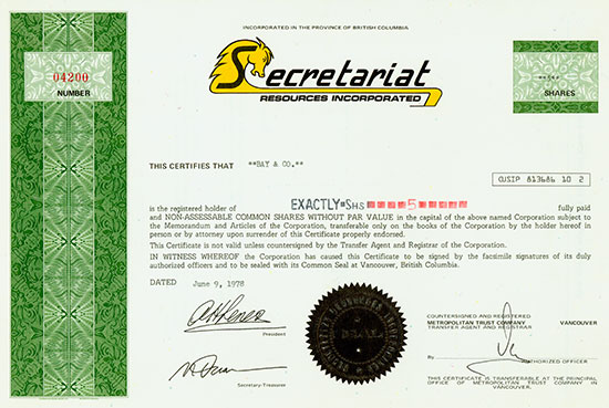 Secretariat Resources Incorporated